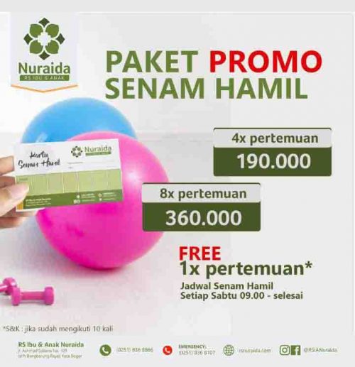 Promo Senam hamil di Bogor