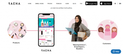 Aplikasi reseller dropship skincare makeup Raena Beauty