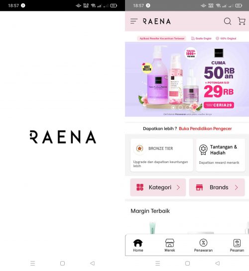 Aplikasi reseller dropship skincare makeup Raena Beauty